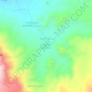 Topografische Karte Ait Oussim, Höhe, Relief
