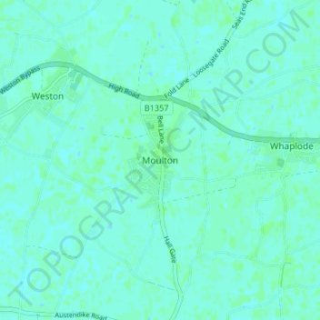 Topografische Karte Moulton, Höhe, Relief