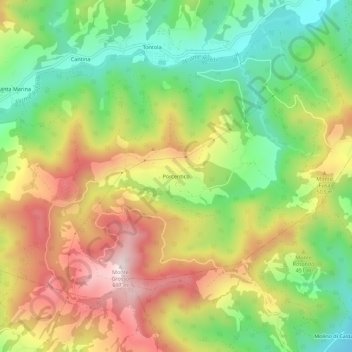 Topografische Karte Porcentico, Höhe, Relief