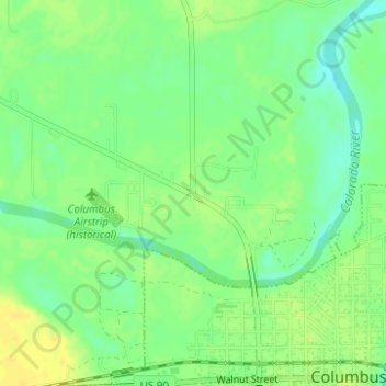 Topografische Karte Hanging Tree, Höhe, Relief