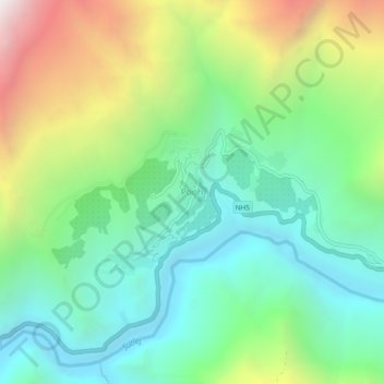 Topografische Karte Pooh, Höhe, Relief