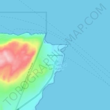 Topografische Karte Punta Pejerrey, Höhe, Relief
