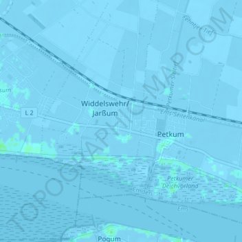 Topografische Karte Widdelswehr, Höhe, Relief