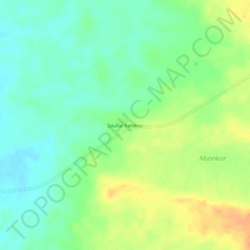 Topografische Karte Soufar Fandou, Höhe, Relief