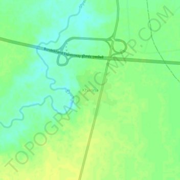 Topografische Karte Khanna, Höhe, Relief