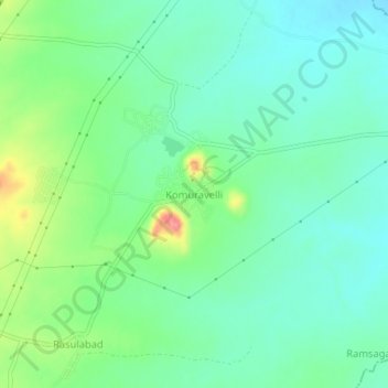 Topografische Karte Komuravelli, Höhe, Relief