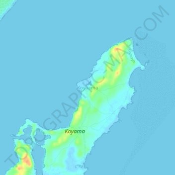 Topografische Karte Koyaama, Höhe, Relief