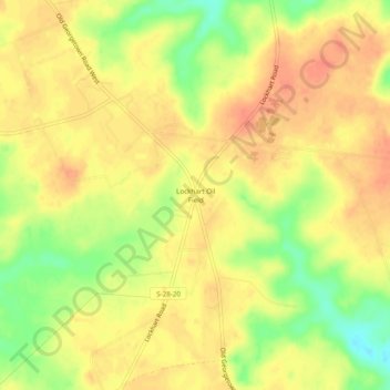 Topografische Karte Lockhart Oil Field, Höhe, Relief
