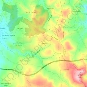 Topografische Karte Loureiro, Höhe, Relief