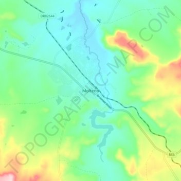 Topografische Karte Molteno, Höhe, Relief