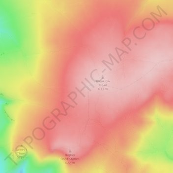 Topografische Karte Wain Stones, Höhe, Relief