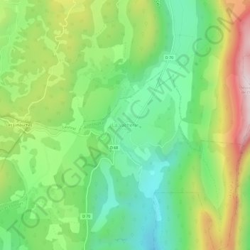 Topografische Karte La Vacherie, Höhe, Relief