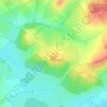 Topografische Karte Haut de France, Höhe, Relief