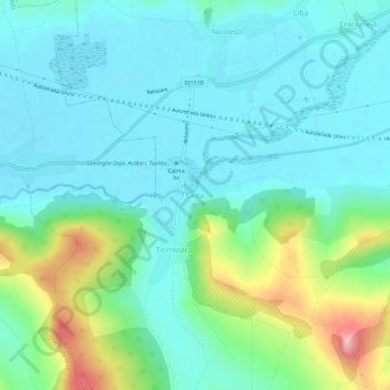 Topografische Karte Cinta, Höhe, Relief