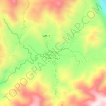 Topografische Karte Little Baguio, Höhe, Relief