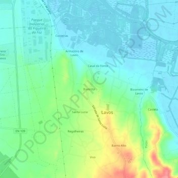 Topografische Karte Boavista, Höhe, Relief