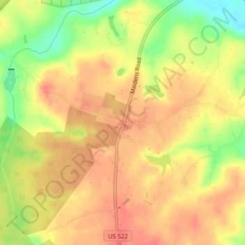 Topografische Karte Michaux, Höhe, Relief