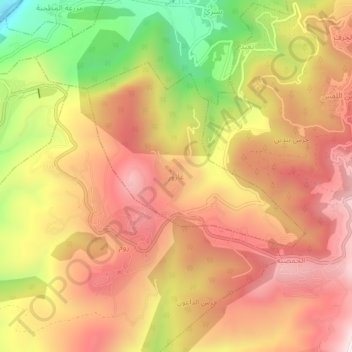 Topografische Karte Azour, Höhe, Relief