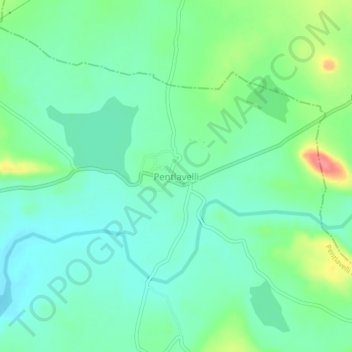 Topografische Karte Pentlavelli, Höhe, Relief