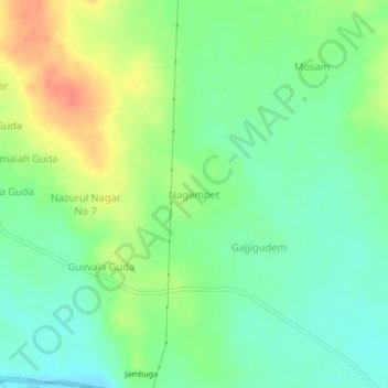 Topografische Karte Nagampet, Höhe, Relief