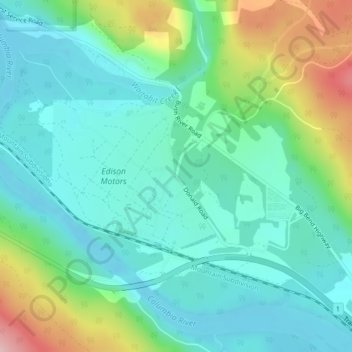 Topografische Karte Donald, Höhe, Relief