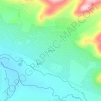 Topografische Karte Dzanani, Höhe, Relief