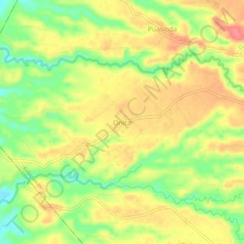 Topografische Karte Onica, Höhe, Relief