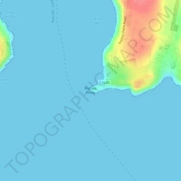 Topografische Karte Roches Point, Höhe, Relief