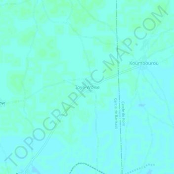 Topografische Karte Toye-Woise, Höhe, Relief