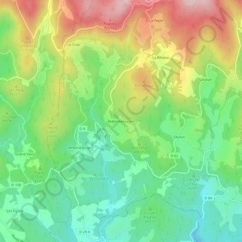 Topografische Karte Redondessagne, Höhe, Relief