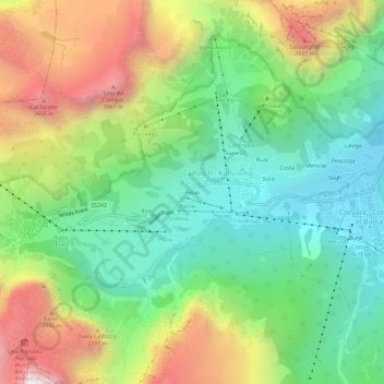 Topografische Karte Pecëi, Höhe, Relief