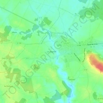 Topografische Karte Les Segeliers, Höhe, Relief
