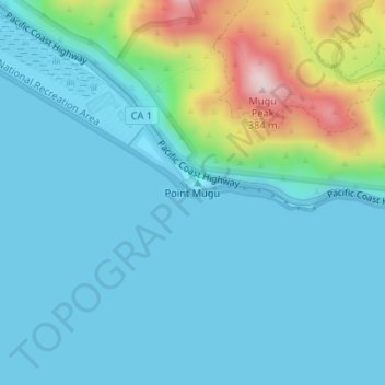 Topografische Karte Point Mugu, Höhe, Relief