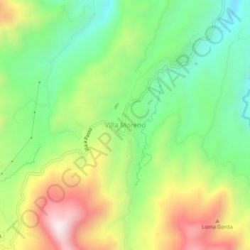 Topografische Karte Villa Moreno, Höhe, Relief
