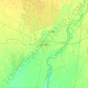 Topografische Karte Muzaffargarh, Höhe, Relief
