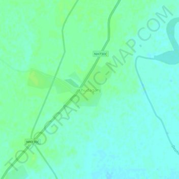 Topografische Karte Khudaganj, Höhe, Relief