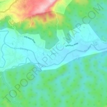 Topografische Karte Datt, Höhe, Relief