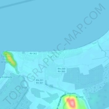 Topografische Karte Triunfo de la Cruz, Höhe, Relief