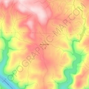 Topografische Karte Barro Preto, Höhe, Relief