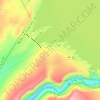 Topografische Karte Heron Dike, Höhe, Relief