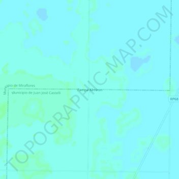Topografische Karte Pampa Almiron, Höhe, Relief