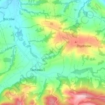 Topografische Karte Kolawa, Höhe, Relief