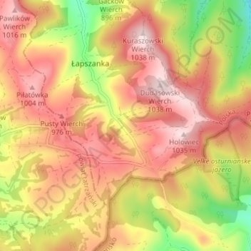 Topografische Karte Ciptowski, Höhe, Relief
