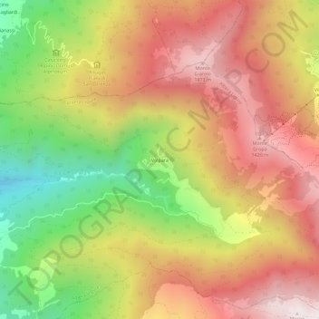 Topografische Karte Volpara, Höhe, Relief
