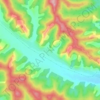 Topografische Karte Costești, Höhe, Relief