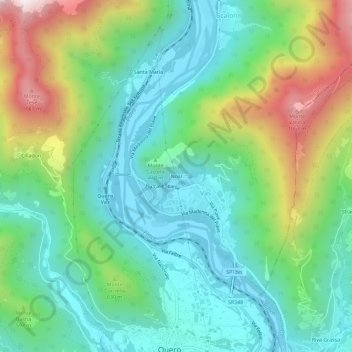 Topografische Karte Noal, Höhe, Relief