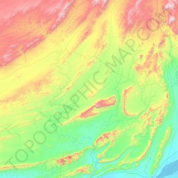 Topografische Karte Awārān District, Höhe, Relief