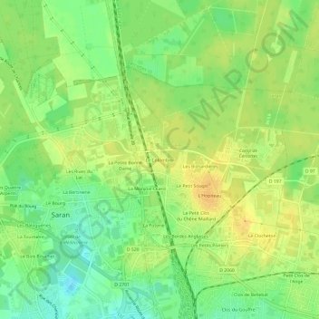 Topografische Karte Le Colombier, Höhe, Relief
