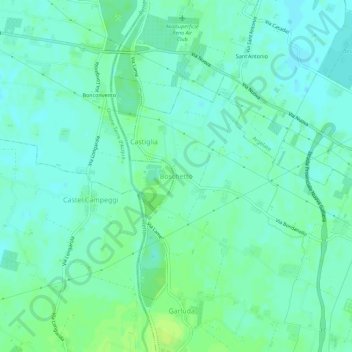 Topografische Karte Boschetto, Höhe, Relief