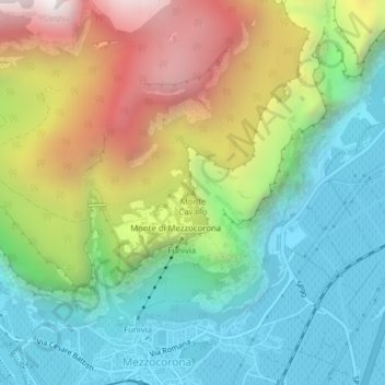 Topografische Karte Monte Cavallo, Höhe, Relief